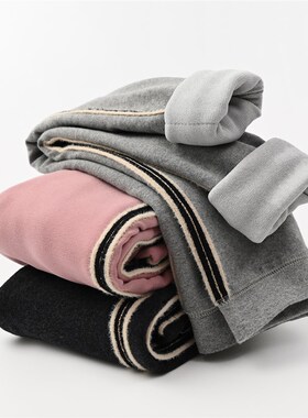 80477 特 儿童外穿加绒棉裤 女童侧拉条保暖裤 修W身弹力打底裤