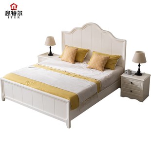 实木床现代简约双人床2021年新款 1.8m公主床工厂直销床高箱储物床