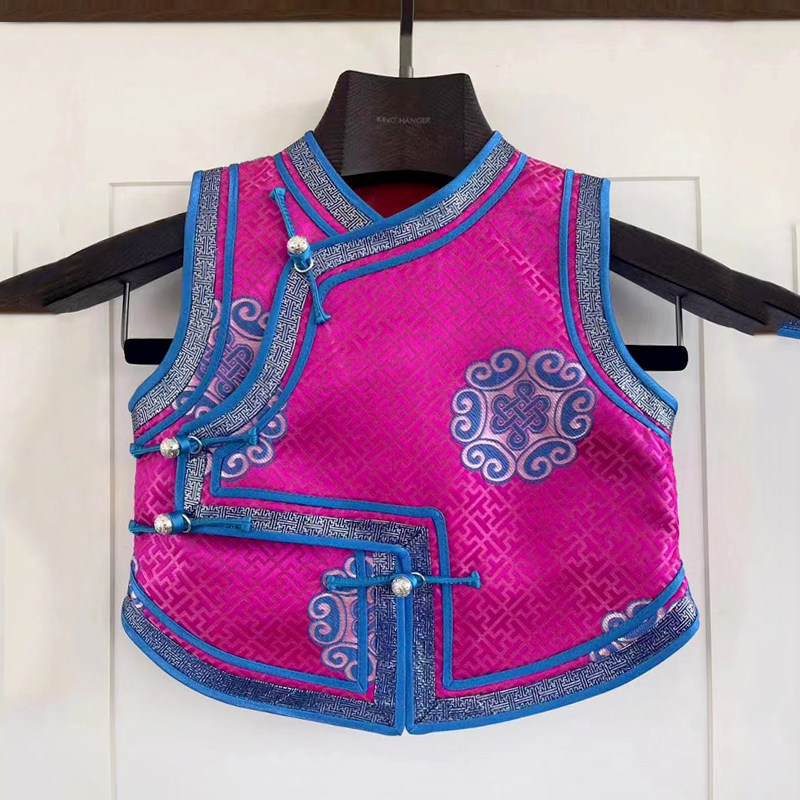 儿童马甲民族风女童蒙古舞马夹背心汉H服国风日常手工坎肩生活装,童装/婴儿装/亲子装,汉服,淘宝优惠券,粉丝福利购,淘宝优惠卷