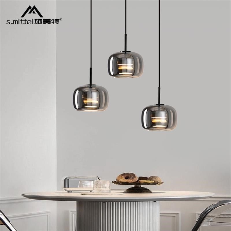 餐厅灯轻奢现代简约大气极简玻璃三头高级吧台咖啡厅饭厅餐桌吊灯,家装灯饰光源,卧室/书房吊灯,淘宝优惠券,粉丝福利购,淘宝优惠卷