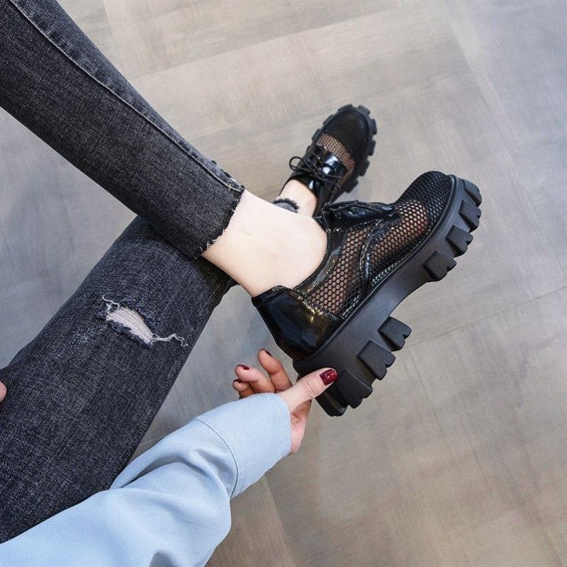 夏天网面透气女鞋超高厚底鞋网鞋女士靴子休闲鞋黑色软底软面皮鞋,女鞋,深口单鞋,淘宝优惠券,粉丝福利购,淘宝优惠卷