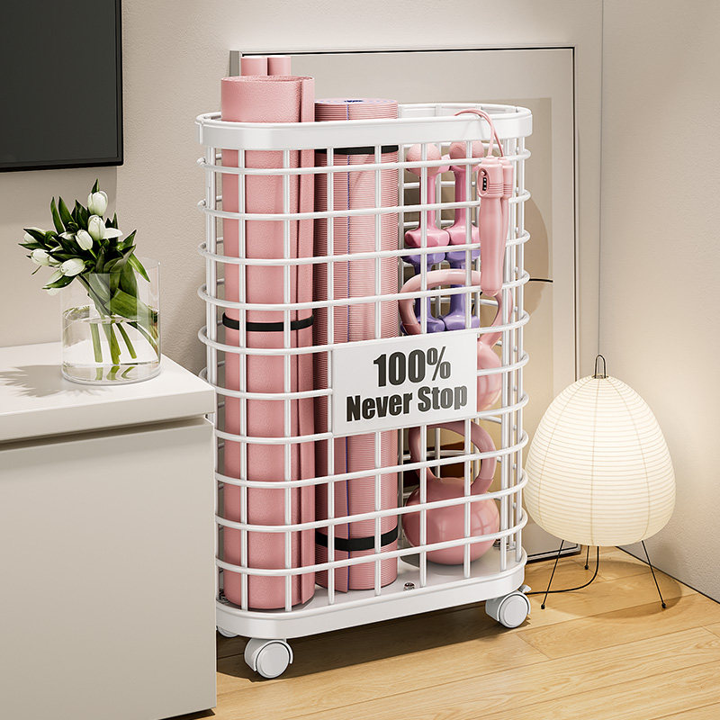 瑜伽垫收纳筐带轮家用哑铃泡沫轴壶铃运动健身器材收纳夹缝置物架,收纳整理,运动器材收纳用具,淘宝优惠券,粉丝福利购,淘宝优惠卷