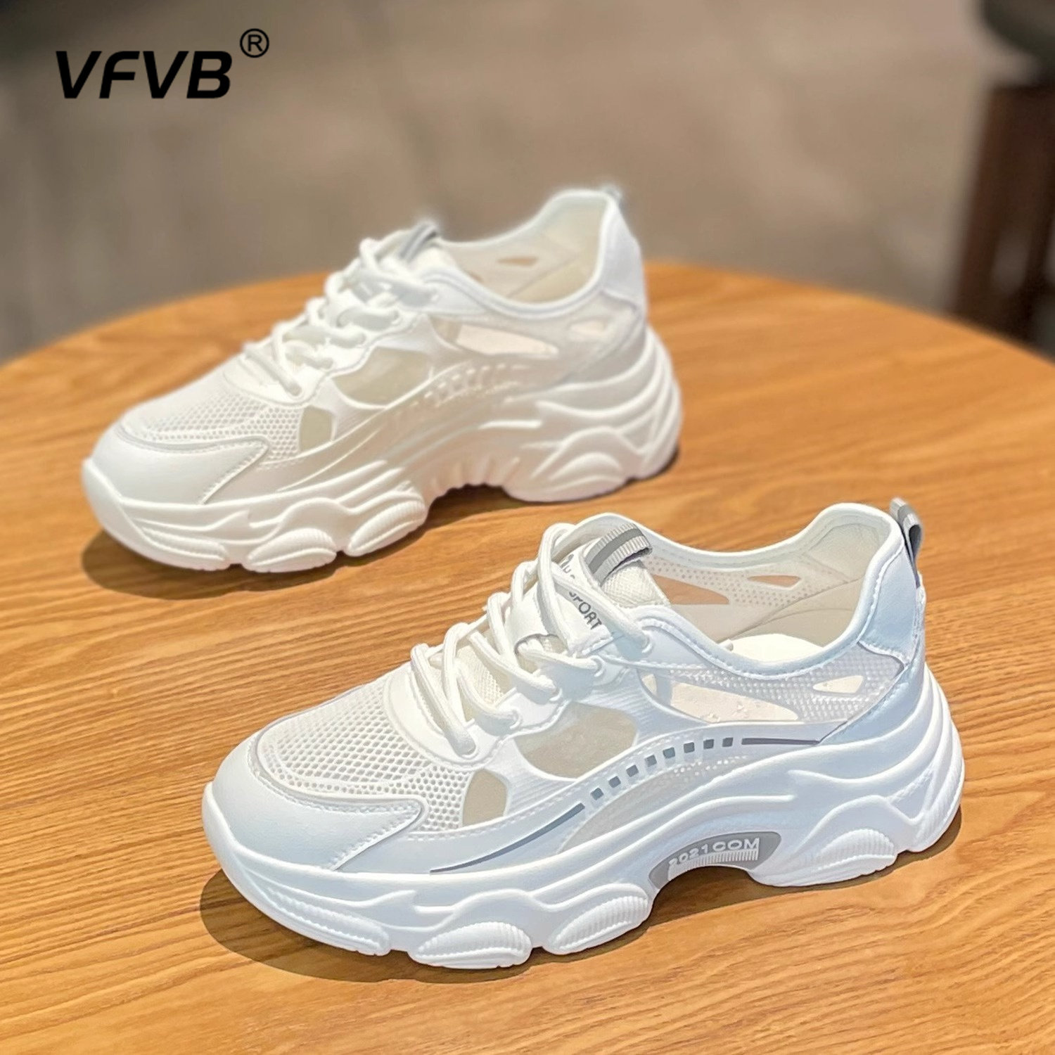 网鞋女2024年夏季新款透气网面老爹鞋平底厚底网纱休闲运动鞋子女,女鞋,时尚休闲鞋,淘宝优惠券,粉丝福利购,淘宝优惠卷