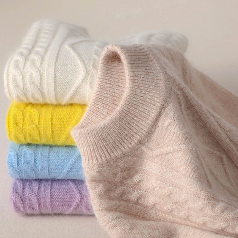 秋冬季儿童羊绒衫l高领男童装女童毛衣扭花加厚宝宝套头小孩羊毛