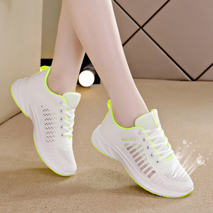 网鞋女透气网面运动鞋2025夏季薄款女鞋平底休闲跑步鞋镂空小白鞋