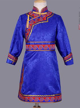 蒙古族服装儿童男童蒙古袍传统y蒙古服饰幼儿园舞蹈演出服少数民