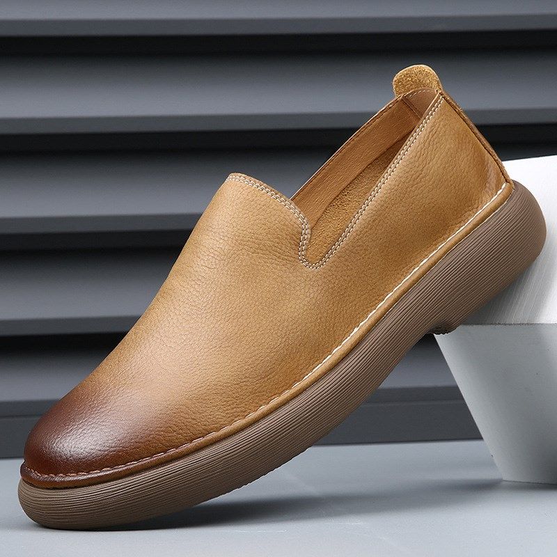 2025新款男鞋春夏季真皮透气软底软皮一脚蹬懒人百搭复古休闲皮鞋,流行男鞋,休闲皮鞋,淘宝优惠券,粉丝福利购,淘宝优惠卷