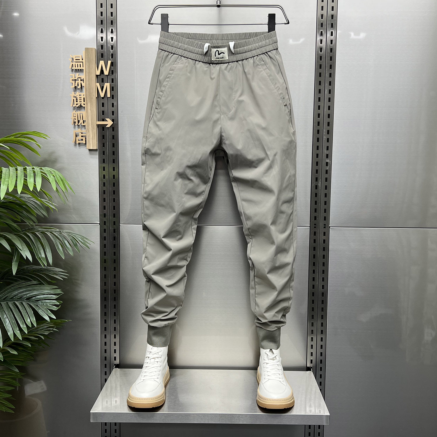 2023夏季薄款男裤潮牌休闲九分小脚裤修身百搭哈伦束脚男士运动裤