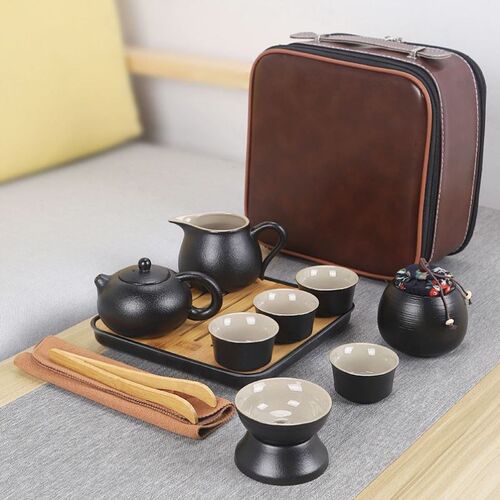泡茶具户a外壶收纳便携黑陶茶杯套装小日式包简约茶壶旅行功夫提