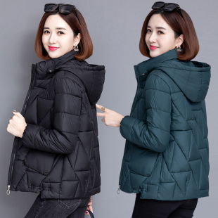 羽绒棉服女冬装2021新款棉衣中老年妈妈装韩版小棉袄短款加厚外套