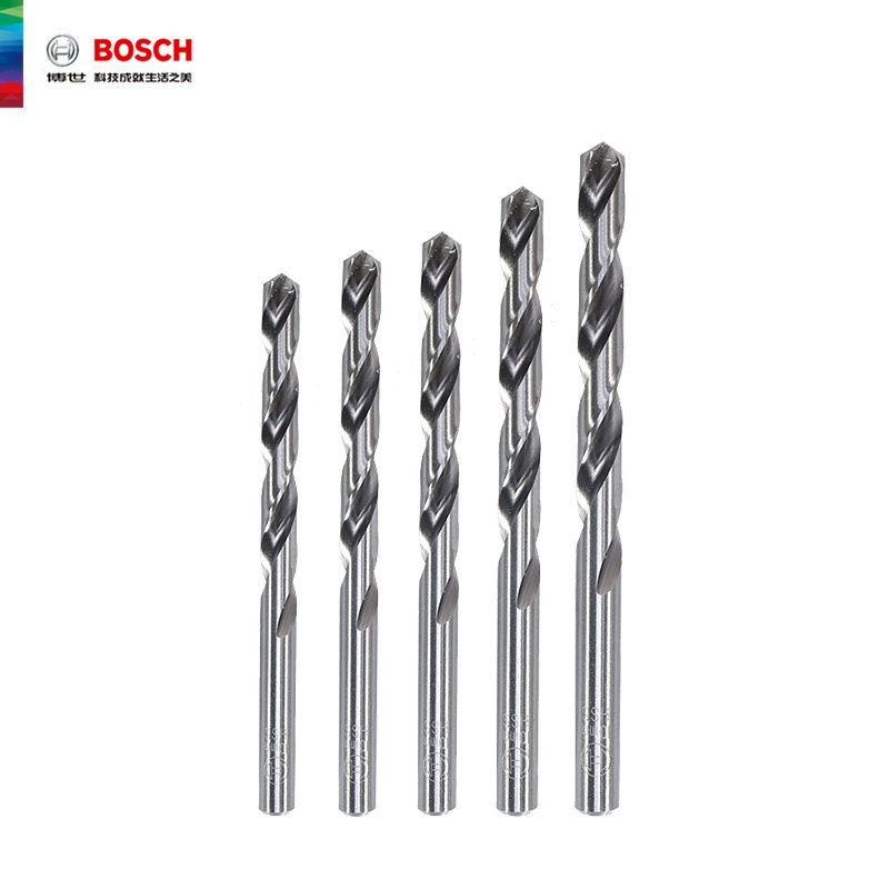 博世麻花钻头HSS-G高速钢直柄金属钻头铁铝合金木材电钻圆柄打孔