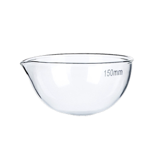 湘玻高硼硅玻璃蒸发皿加厚玻璃平底圆底具嘴型圆底结晶皿耐高温酸碱实验室透明化学玻璃器皿60 90 120 150mm