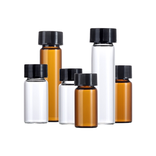 Labshark玻璃样品瓶实验室样品分装瓶螺口试剂瓶透明棕色湘玻实心盖西林瓶PE垫片耐高温小玻璃瓶 20ml  100ml