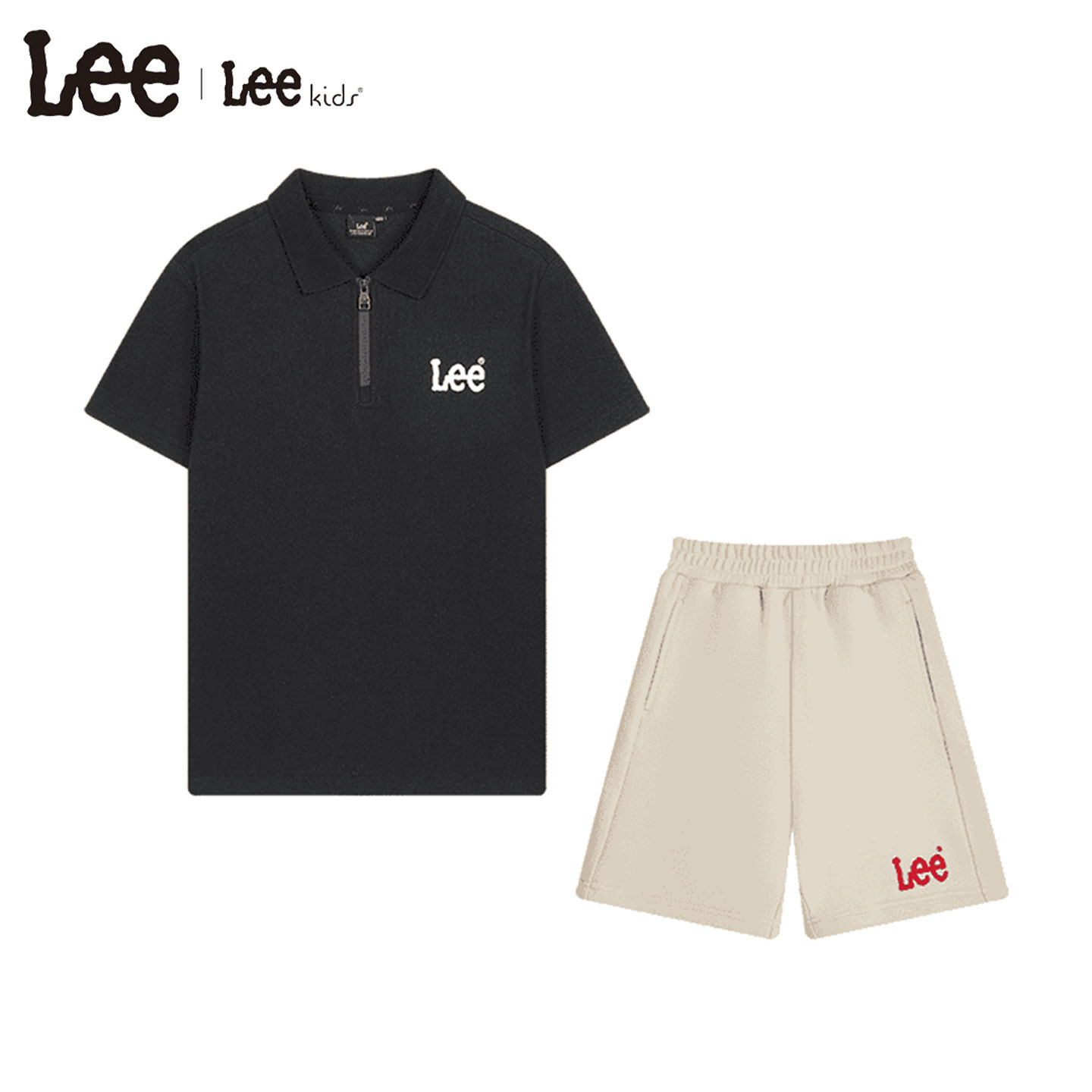 Lee kids儿童官方正品两件套POLO领运动短袖T恤套装夏宽松男女童图片
