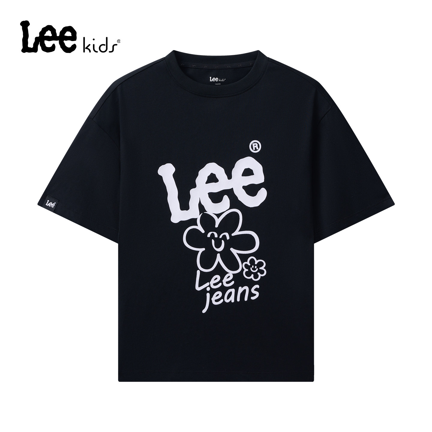 Lee kids儿童短袖T恤夏季圆领宽松休闲涂鸦百搭潮流时尚男童女童图片
