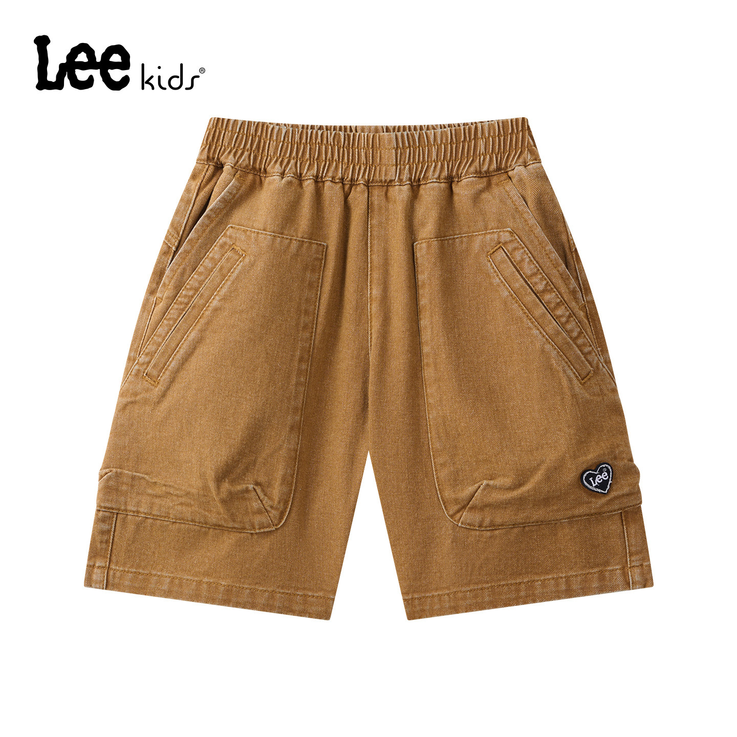 Lee kids户外运动休闲短裤夏季简约百搭潮流时尚纯棉男女中大童