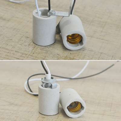 包邮（20个）E27铜芯螺口耐高温带线灯座 E14陶瓷灯头E40灯具配件