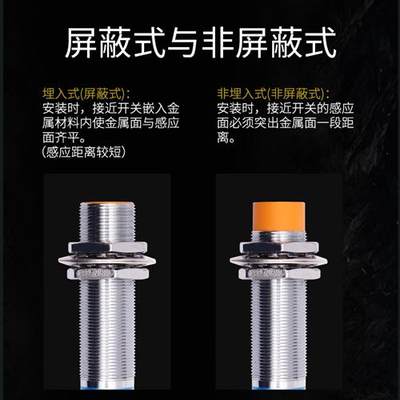 新款接近开关沪工LJ18A3金属电感式24V交直流220NPN三线常开M18传