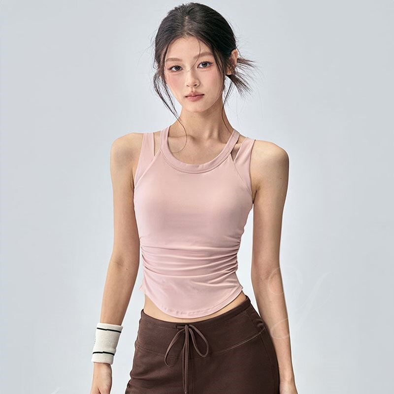 瑜伽服女一体式显瘦外穿瑜伽背心防震跑步运动内衣普拉提健身上衣