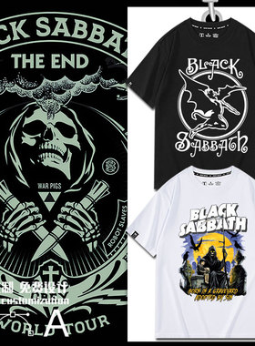 Black Sabbath黑色安息日重金属摇滚乐队短袖T恤朋克宽松情侣装