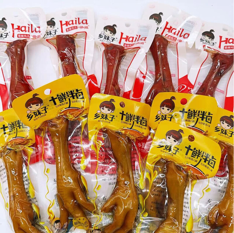 乡妹子40克香辣鸡爪43克酸辣鸡爪开袋即食熟食凤爪大鸡爪大个大号