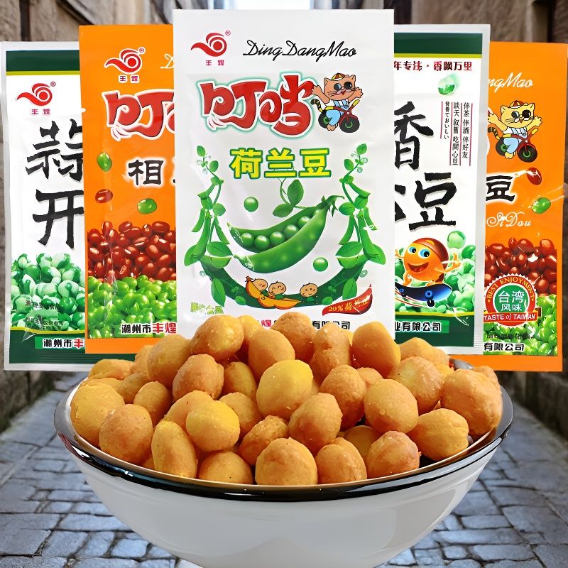 丰煌荷兰豆相思豆蒜香开心豆香脆膨化组合小时候香脆怀旧校园回忆