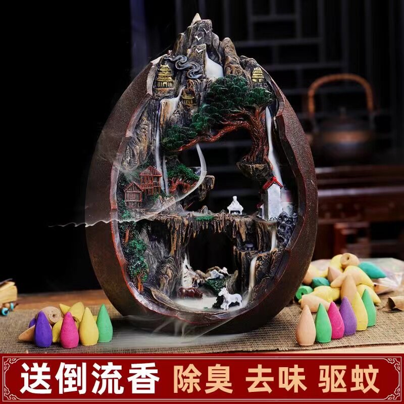 大号天然檀香沉香倒流香炉