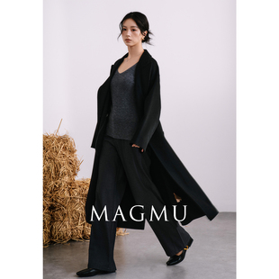 麦格牧【弥川】羊毛双面呢大衣女中长款山羊绒外套25年秋冬新款
