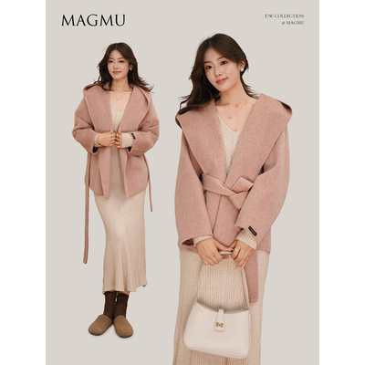 麦格牧【觅初】羊毛双面呢大衣女中长款羊驼毛外套2025年秋冬新款