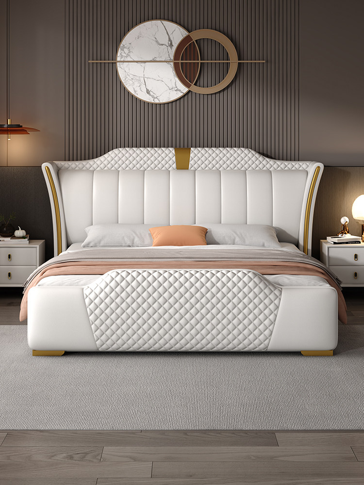 索菲亚主卧床2023年新款双人床现代简约储物皮床实木床轻奢高端大
