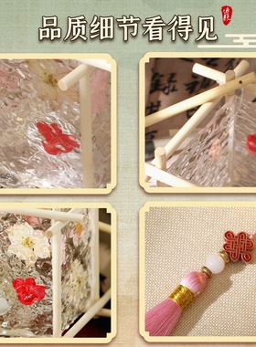 玻璃画灯笼手工diy材料包琉璃花灯场景活动元旦节手提发光