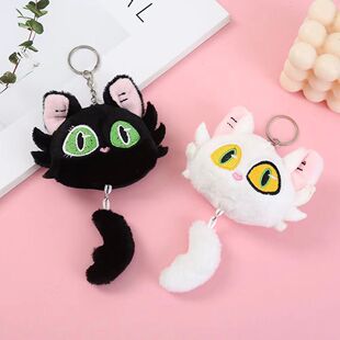 跨境新款铃芽之旅的毛绒玩具猫咪小挂件公仔钥匙扣小号娃娃机玩偶