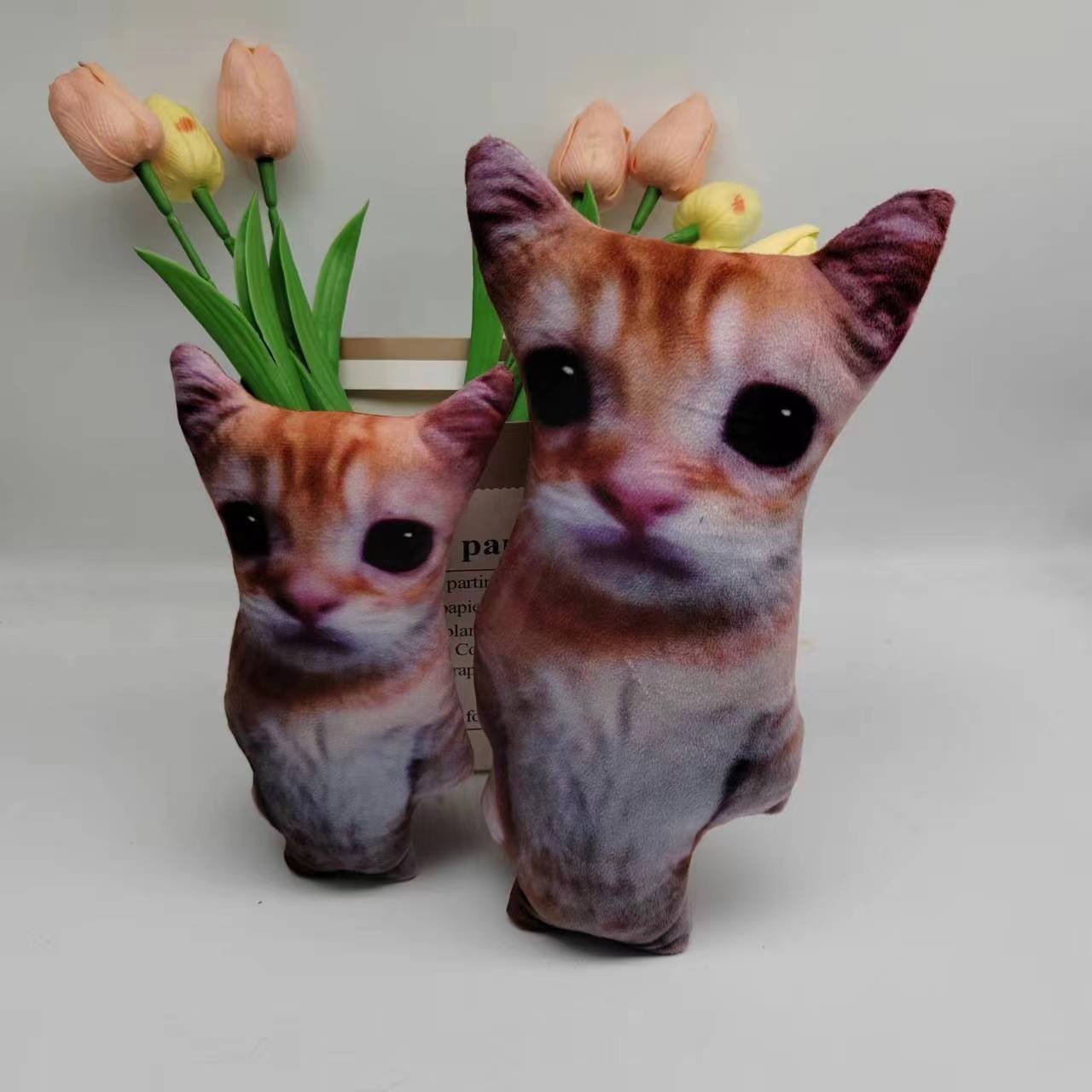 跨境新品el gato cat plush 仿真网红纸艺猫咪公仔毛绒玩偶厂家