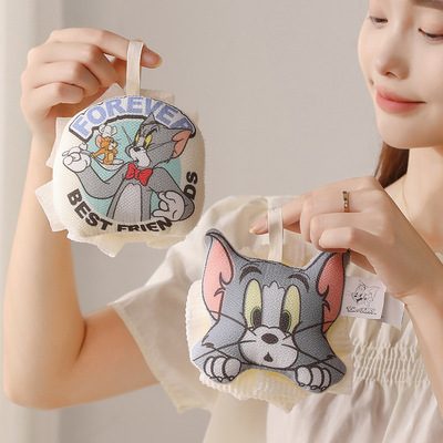 Tom and Jerry卡通搓澡巾搓泥擦灰洗澡布搓背手套家用浴花正品
