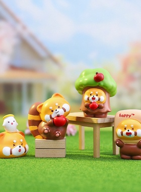 新品小浣熊的可爱日常盲盒玩具可爱家居摆件装饰品厂家直销批发