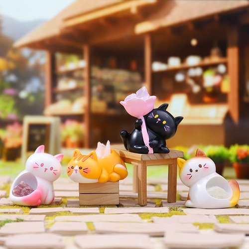 卡通萌宠喵喵小酱盲盒可爱水晶石摆件送朋友生日礼物创意潮流手办