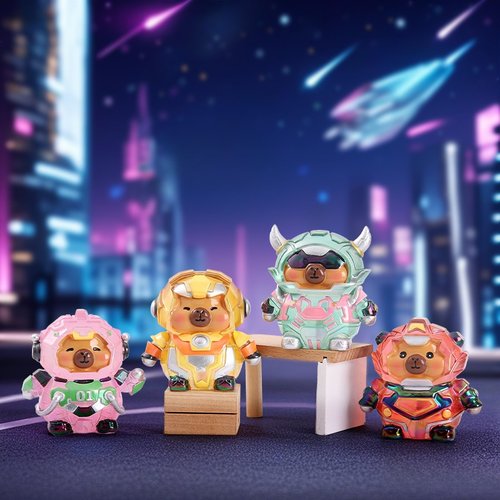 网红热款超能机甲卡皮巴拉盲盒车载潮玩摆件学生礼品装饰一件代发