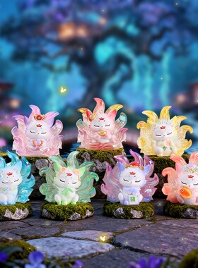 新品古风手办小号涂山九尾狐第二弹盲盒卡通创意摆件家居装饰直销