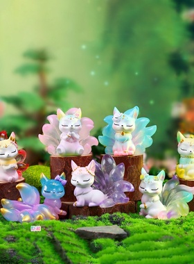 国潮涂山九尾狐第二弹潮玩盲盒手办周边桌面摆件创意家居装饰批发