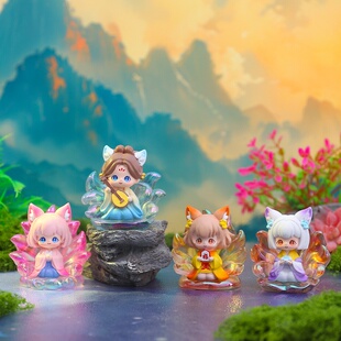国潮灵狐仙韵盲盒公仔新款潮玩解压摆件少女心礼品批发桌面装饰品