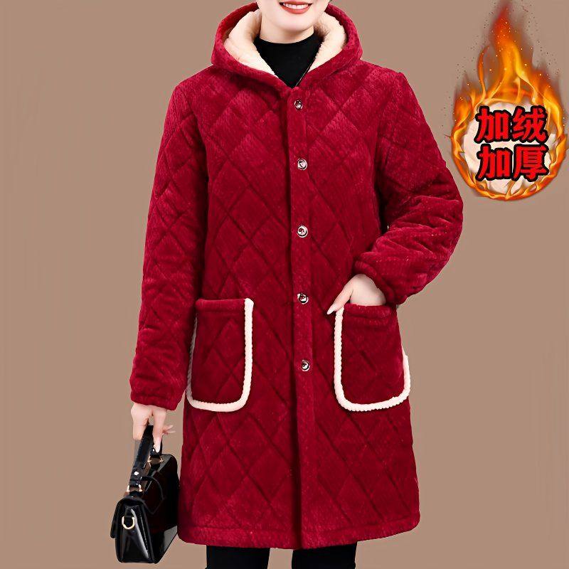 四川省服中老年女冬季中长款加绒罩衣大码棉衣妈妈装棉服棉袄外套,家庭/个人清洁工具,围裙,淘宝优惠券,粉丝福利购,淘宝优惠卷