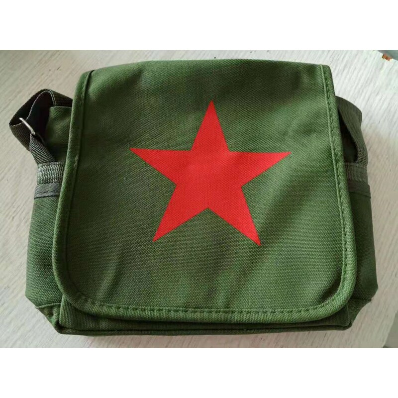 复古包为人民服务包红军包雷锋帆布斜跨包红星绿怀旧单肩包