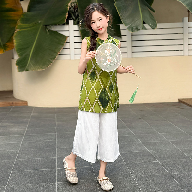 儿童国风套装女夏天穿搭夏新休闲外穿女童夏款潮流搭配精致潮宝