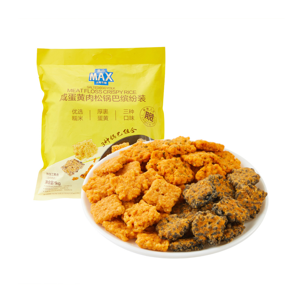 盒马MAX 咸蛋黄肉松锅巴缤纷装 1kg