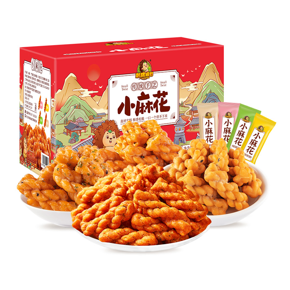 刺猬阿甘 小麻花 (焦糖味+芝麻味+香葱味+花椒) 752g