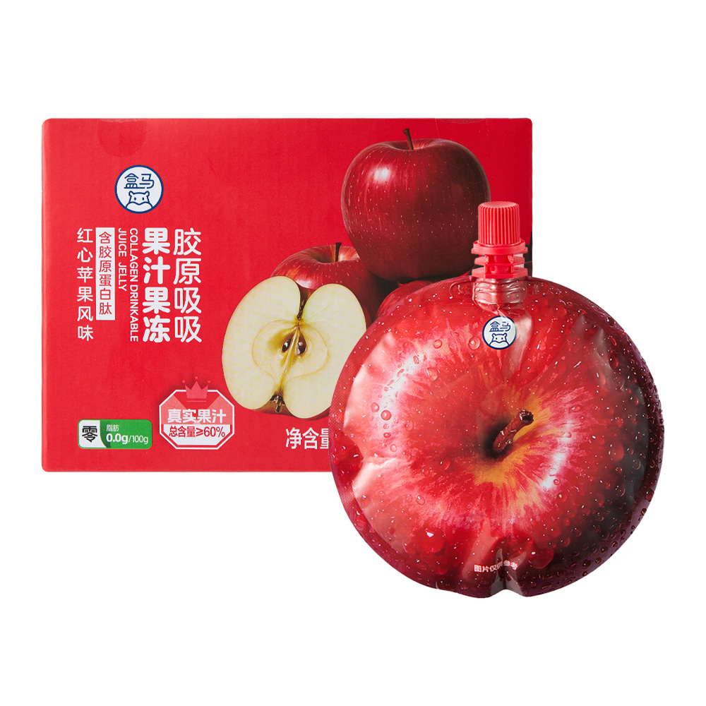 盒马 胶原吸吸果汁果冻(红心苹果味) 150g*10袋