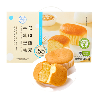 盒马 低GI燕麦牛乳蛋糕 480g