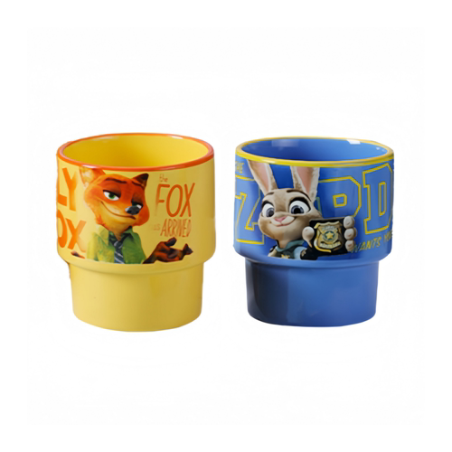 迪士尼（Disney）疯狂动物城 朱迪尼克默契拍档叠叠杯245ml*2只