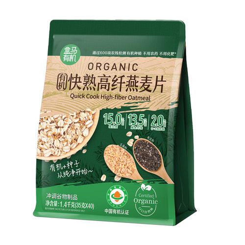 盒马 有机快熟高纤燕麦片 1.4kg