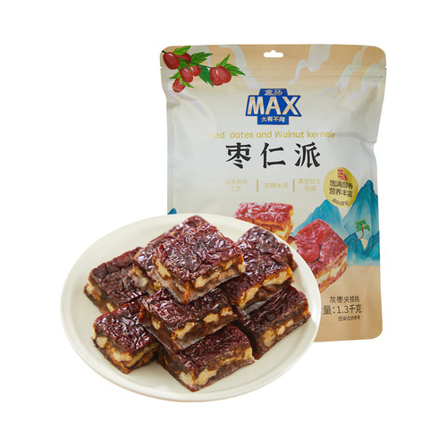 盒马MAX 枣仁派 1.3kg枣夹核桃香甜枣糕零食独立小包装